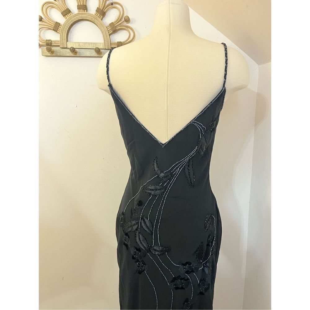 Night Scene Y2K Black Beaded Formal Dress L - Picture 3 of 11